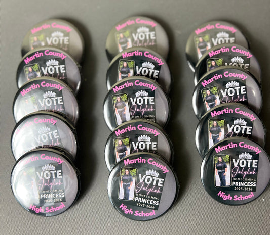 custom personalized photo buttons for events and campaigns