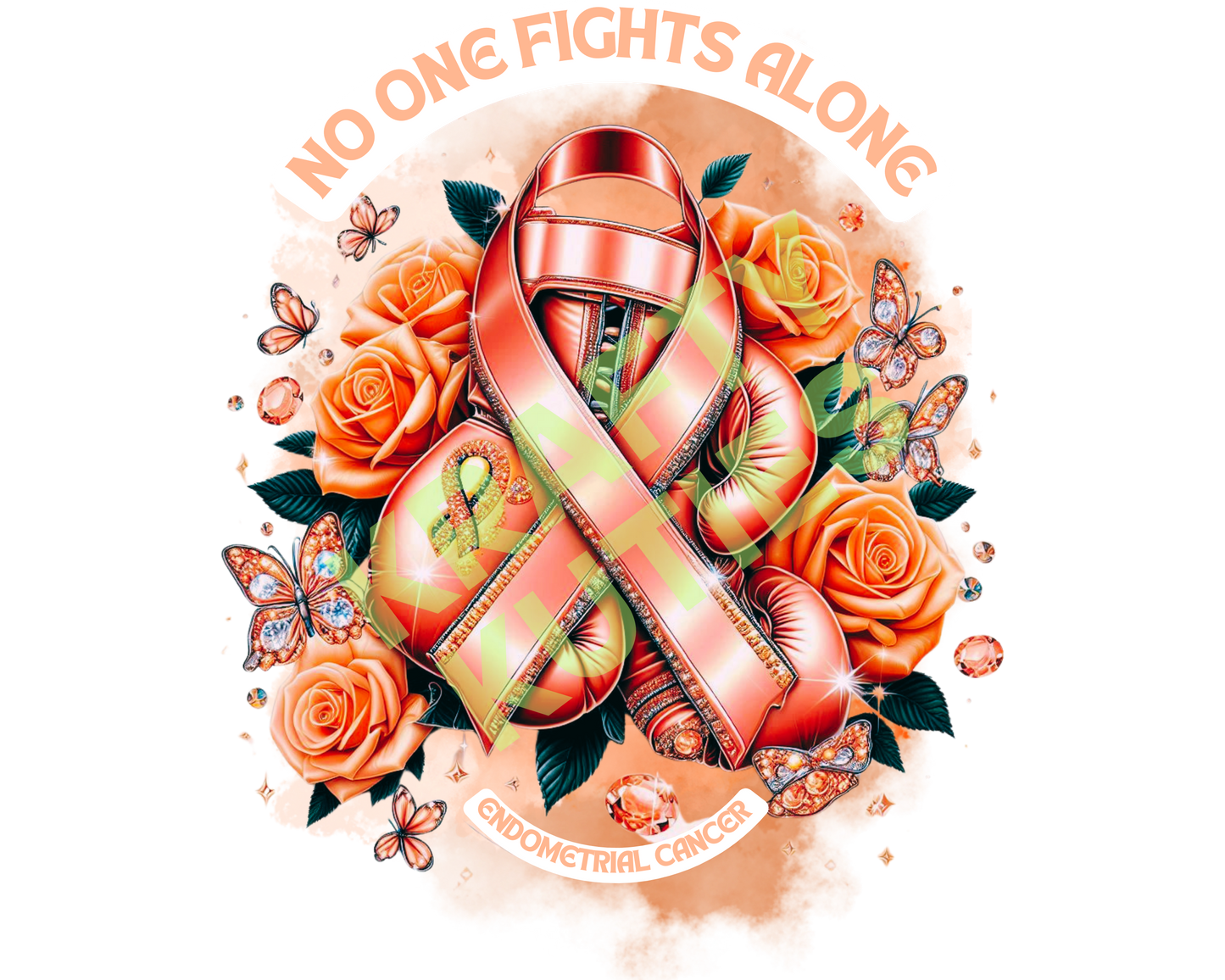 NO ONE FIGHTS ALONE PNG (ENDOMETRIAL CANCER)