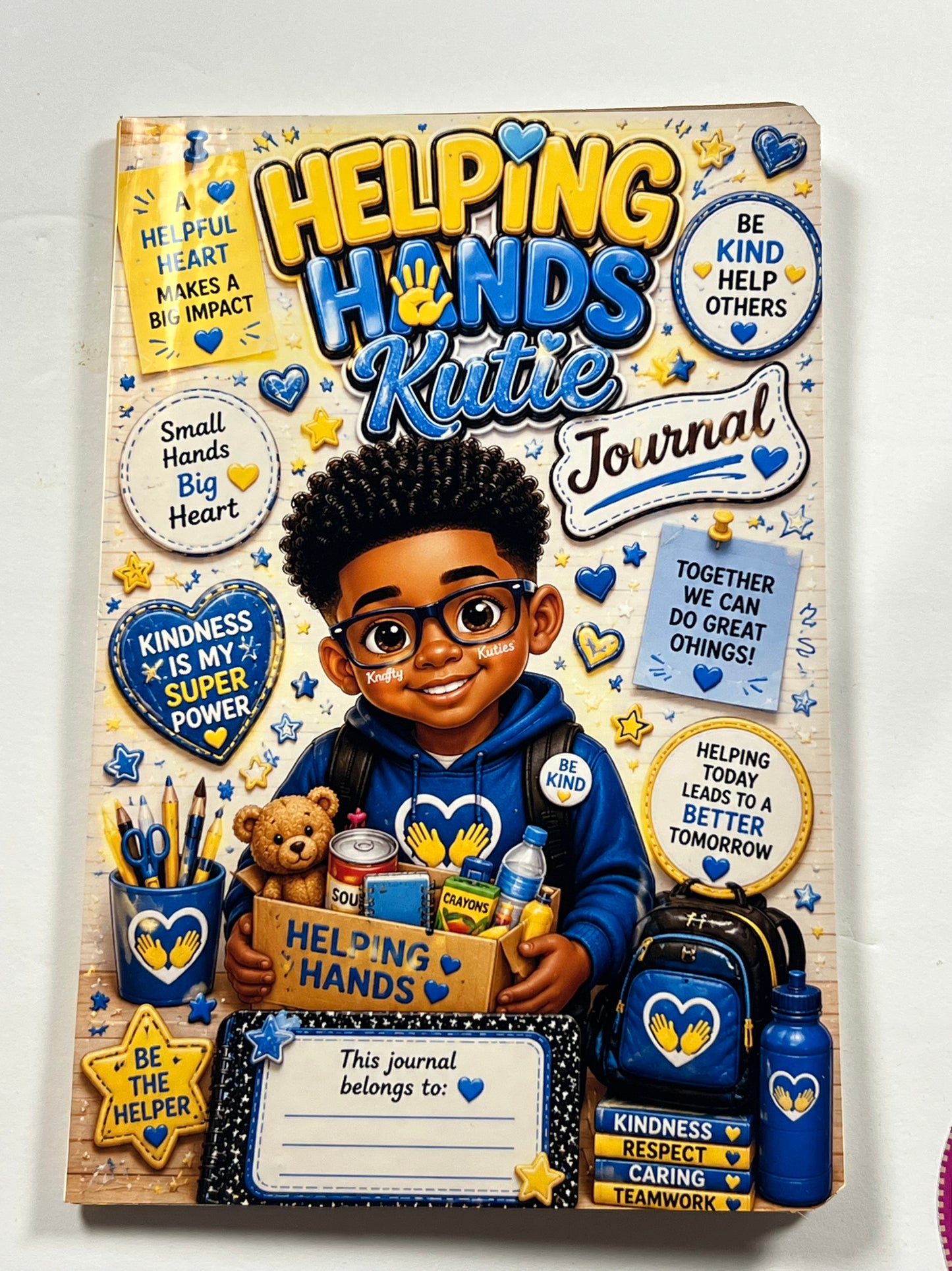 HELPING HANDS Classroom Kuties Journals | Colorful Motivational Composition Notebooks for Kids