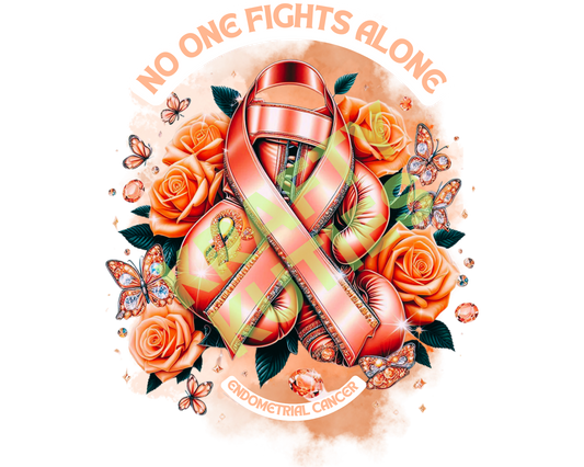 NO ONE FIGHTS ALONE PNG (ENDOMETRIAL CANCER)