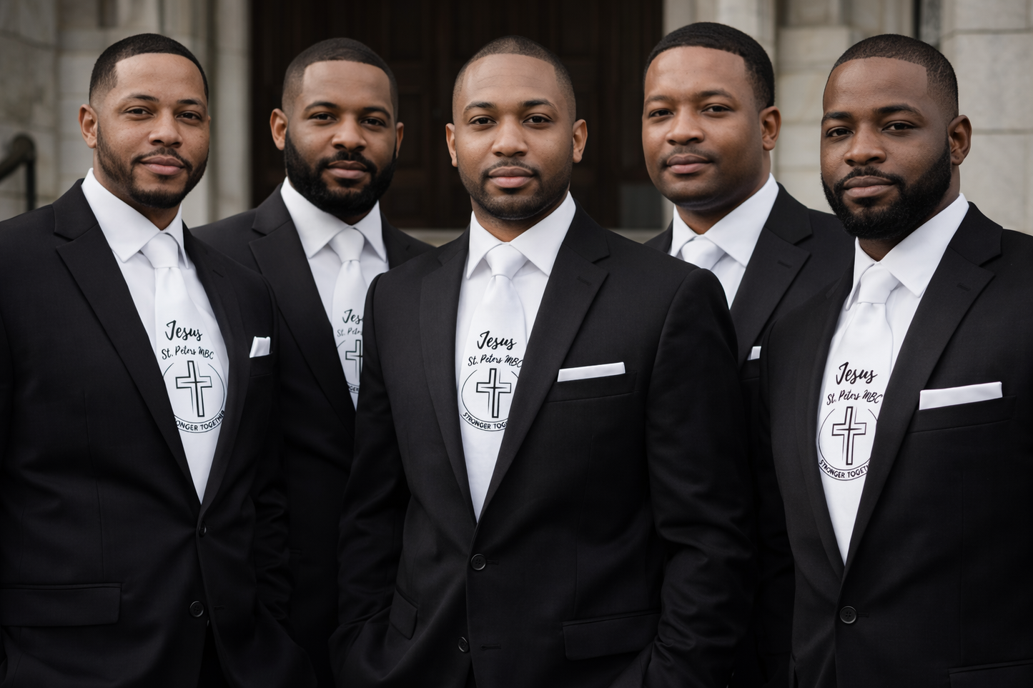 Custom Church Tie 2pc Set – Men’s Fellowship Necktie & Pocket Square