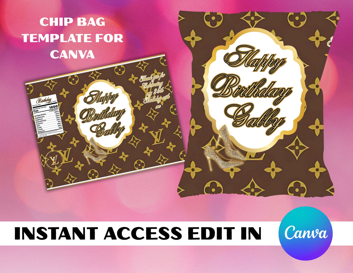 CHIP BAG TEMPLATE (INSPIRED BIRTHDAY)